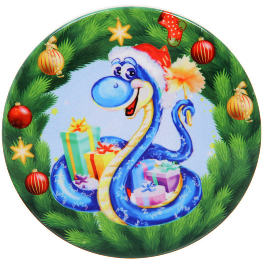 Подставка под кружку керамическая 10см «Змейка Айми с подарками»