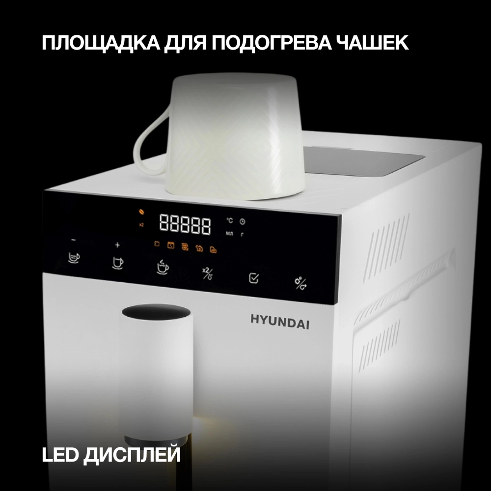 Кофемашина Hyundai HAM-4400 1350Вт белый/черный