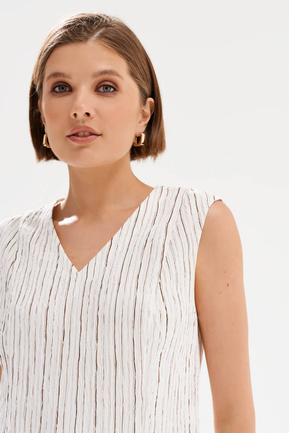 23595 Блузка женская (жемчужный полоска)