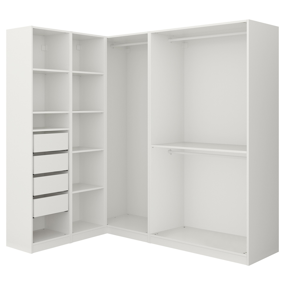 Гардероб PAX IKEA (угловой) 160x188x201 см (белый) 160*188*201 см, Белый   Фиеста