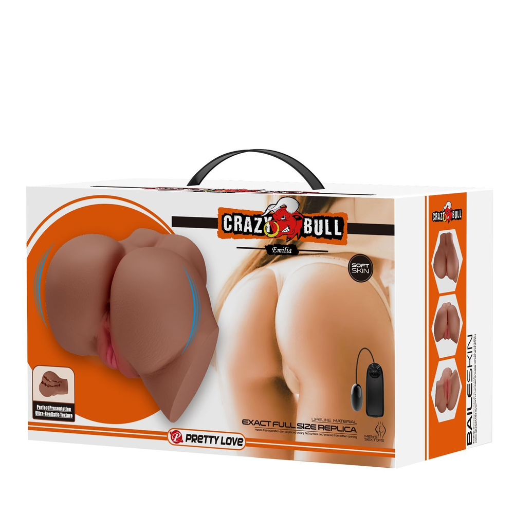 Мастурбатор‑полуторс Baile Emilia с вибрацией, 20,2 см