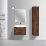 Тумба под раковину Vincea Mia Slim 700 подвесная, 2 выкатных ящика soft close, R.Wood