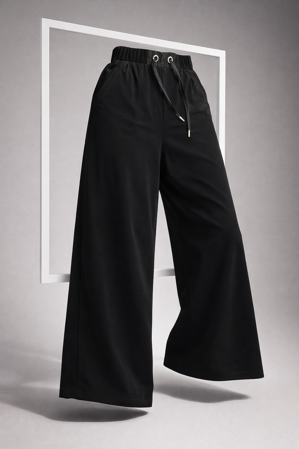 Брюки палаццо эластичные