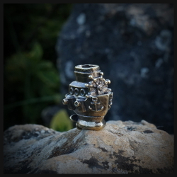 Темлячная бусина "Корабль" для ножей , латунь