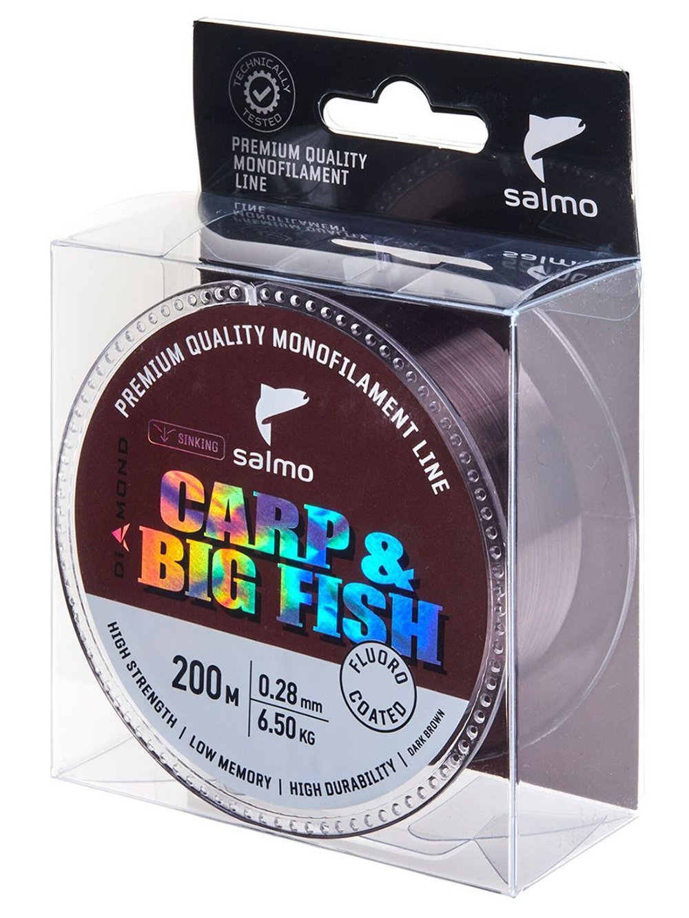 Монофильная леска для рыбалки Salmo Diamond CARP & BIG FISH FLUORO COATED Dark Brown 200/034