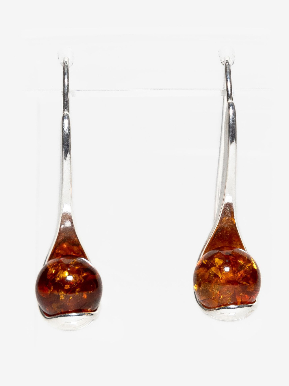 Серьги с натуральны коньячным янтарем. Калининградский янтарь серьги