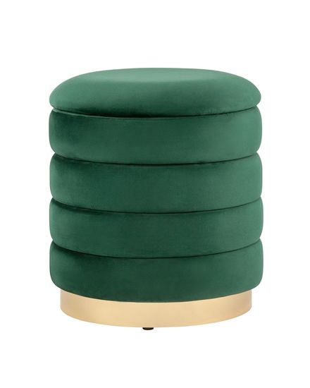 Пуф Франсис с ящиком велюр зелёный