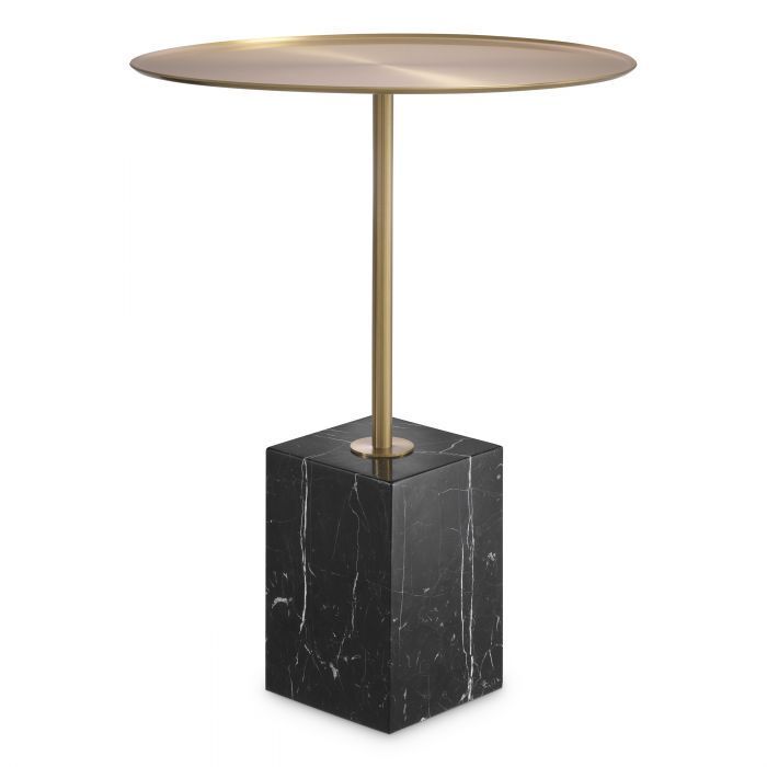 Приставной столик Eichholtz Cole brushed brass finish black marble 115544