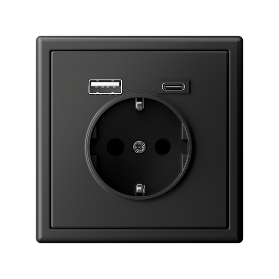 Розетка ArtGallery 16А с 2-мя заряд. устройствами USB A+C 5В/2.4А/3А 2х5В/1.5А механизм базальт SE GAL001432