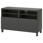 Тумба под ТВ с дверцами - IKEA BESTÅ/BESTA/БЕСТО ИКЕА, 42х74х120 см, черный