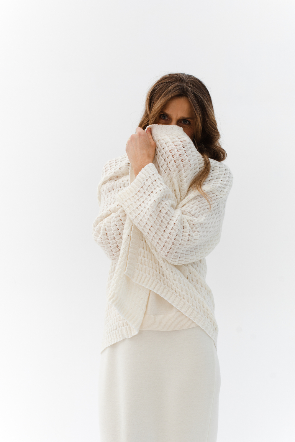 Кардиган ажурный с мохером и пайетками