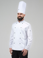 Мужской белый китель "Дрим" для повара и кондитера NVDesign