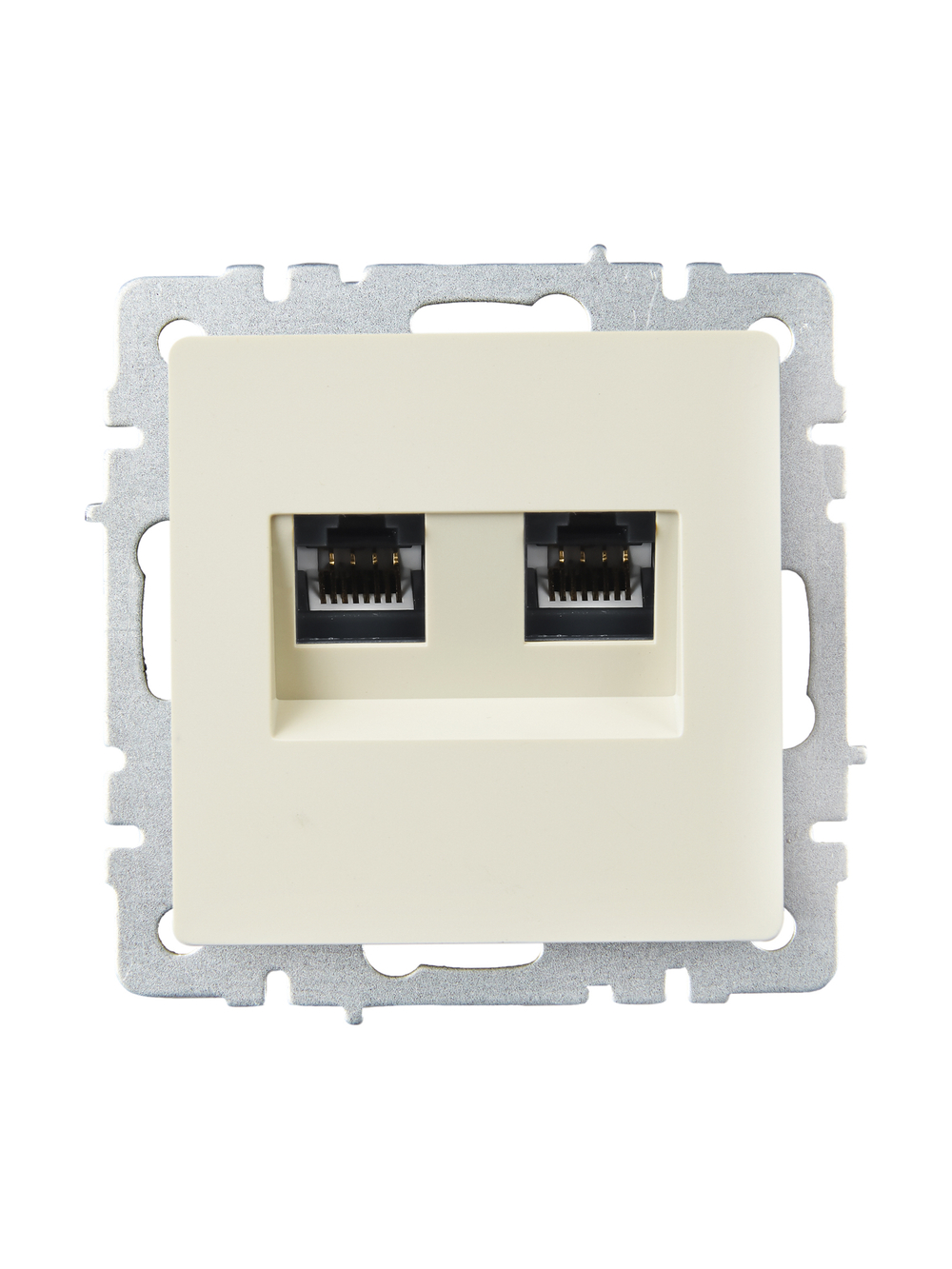BRITE Розетка компьютерная двойная RJ45 кат.6 РК11-2-БрКр бежевый IEK