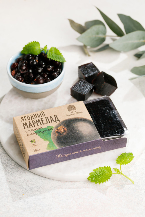 Мармелад ягодный с Черной смородиной / брикет / 200 г / ТМ Сибирский кедр