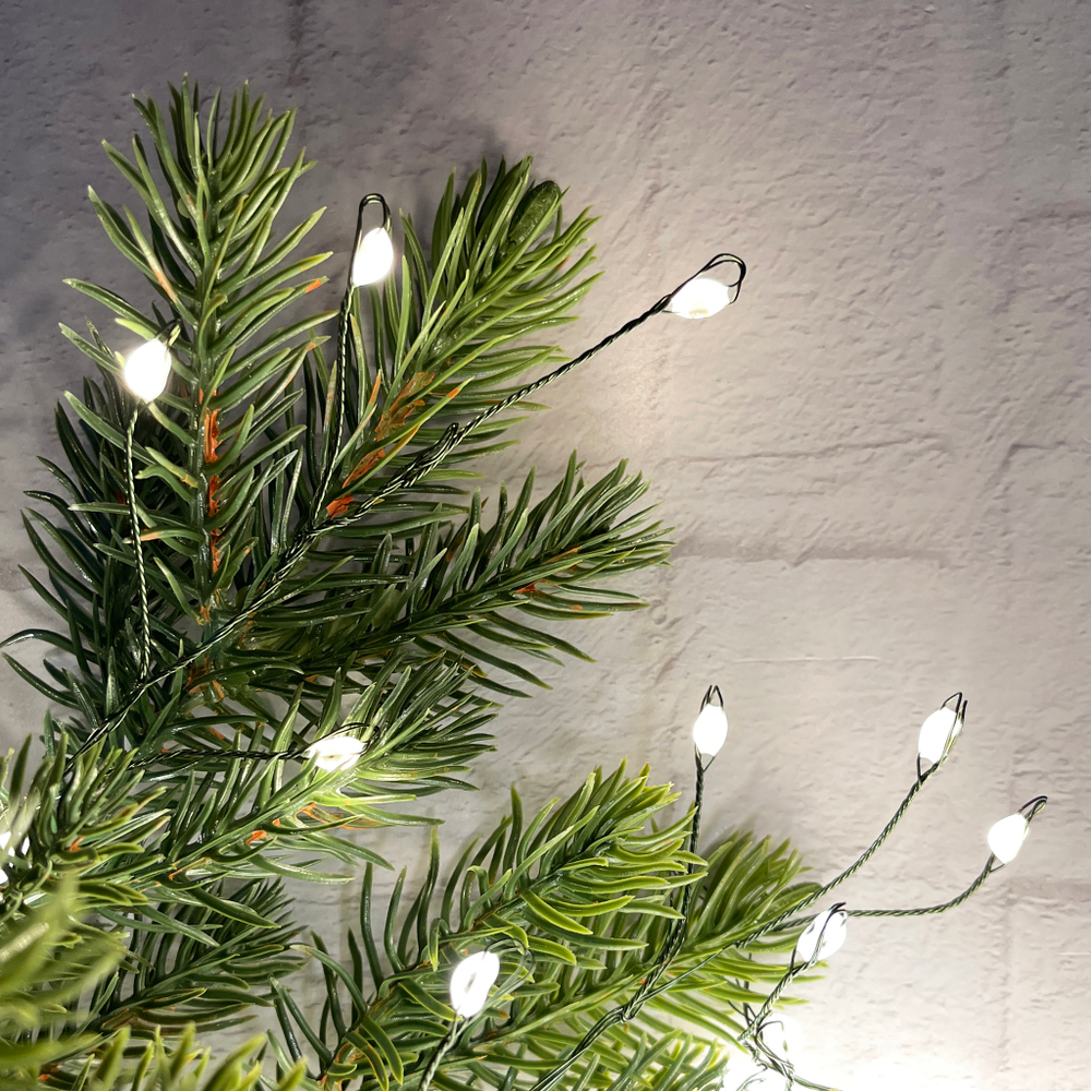 Гирлянда 1.5м Snake Light Капли Макро на зеленом проводе 600 ламп теплый белый свет