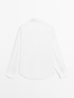 Massimo Dutti Струящаяся атласная рубашка, белый