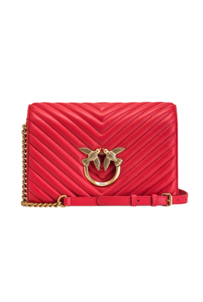 CLASSIC LOVE BAG CLICK V QUILT – red-antique gold