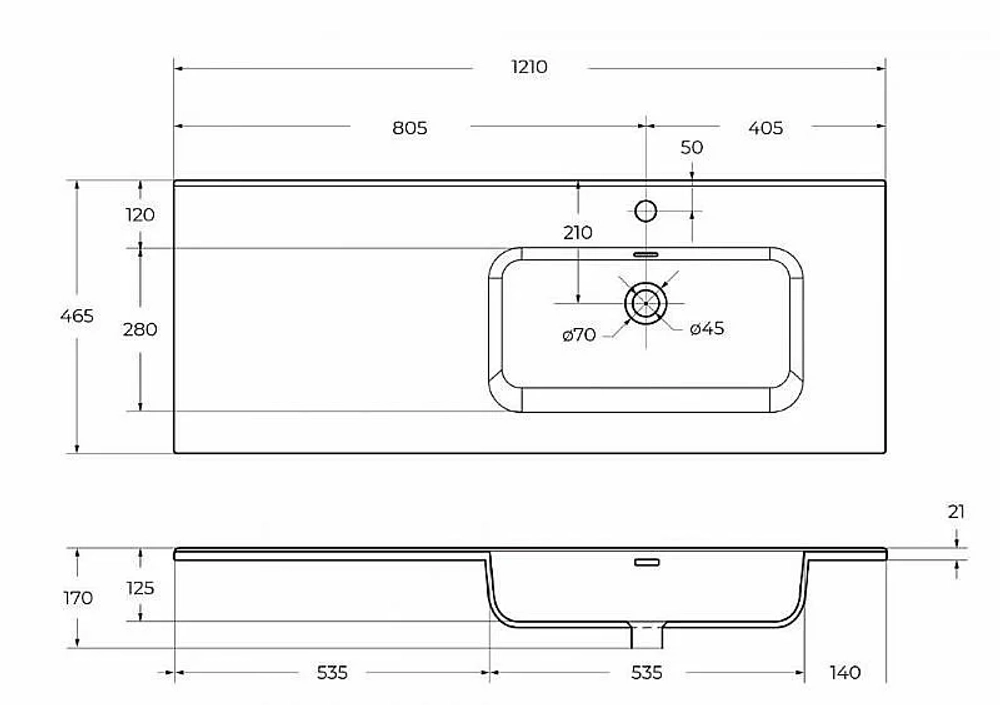 Тумба с раковиной BelBagno KRAFT 2C-1A 120 натуральный дуб небраска