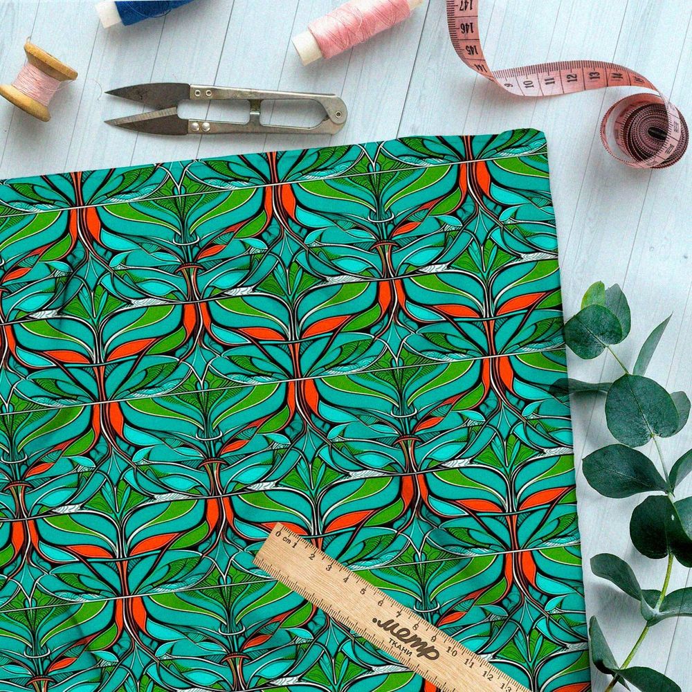 Ткань премиум Оксфорд 600D эффектный фрактал