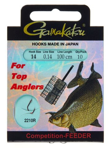 Крючки с поводком Gamakatsu Booklet BR. FEEDER 2210R разм. 14-0.14мм 100см 10шт.