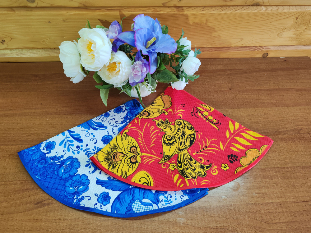 Полотенце кухонное, круглое, 2 шт, вафельное полотно