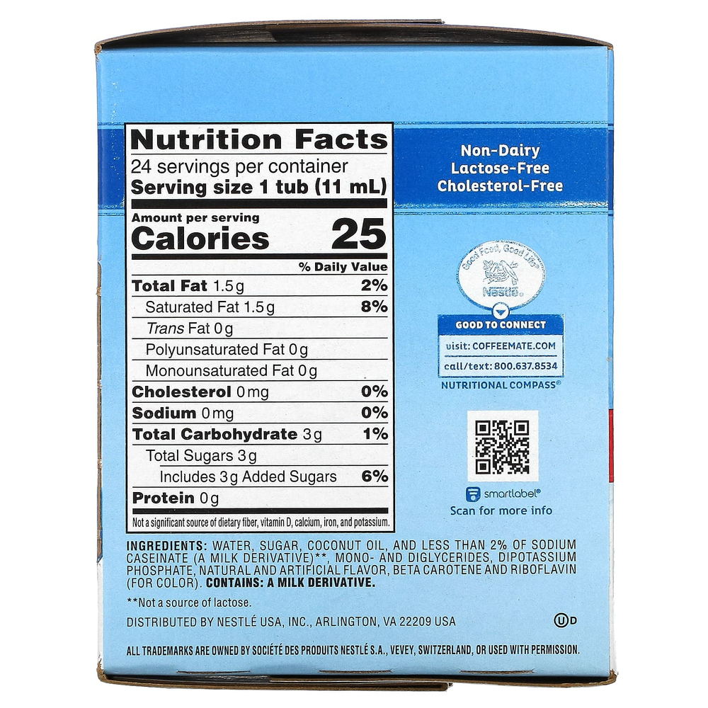 Coffee Mate, Жидкие сливки для кофе, французская ваниль, 24 сливки, 11 мл (3/8 жидк. унц.)