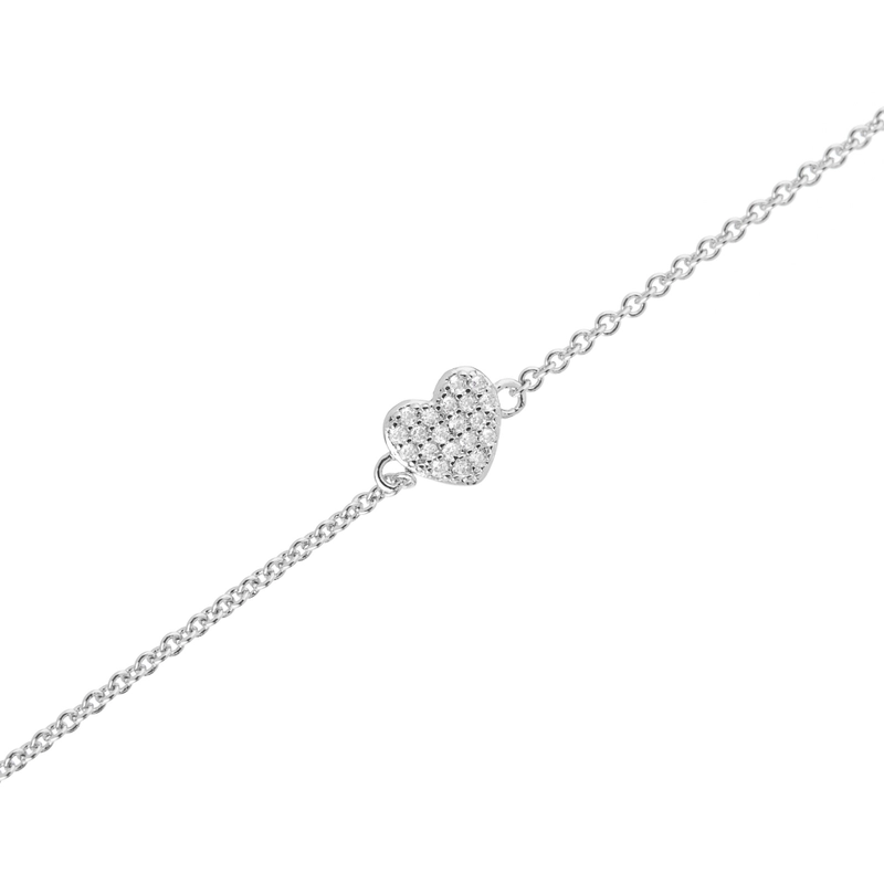 Браслет Блестящее Сердце – Серебро