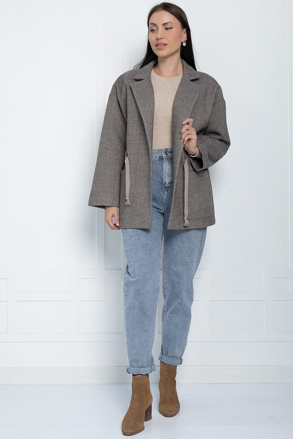 Пальто-пиджак (коричневое) Б11263 LT Collection