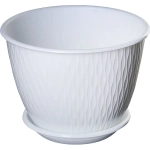 Горшок Цветочный Корсика, D17, 1,8 л, белый с поддоном