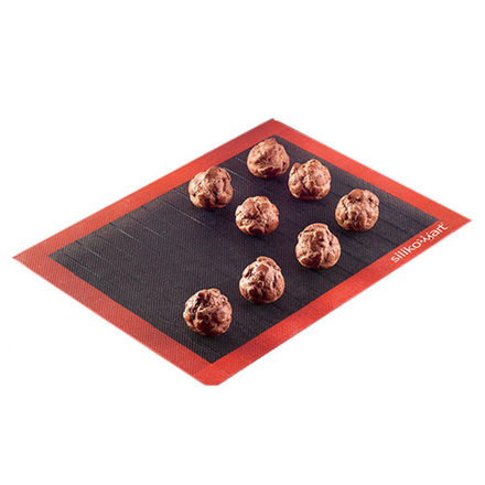 Силиконовый кулинарный коврик для выпечки и раскатки теста Air 70.109.99.0065, 30 х 40 см, красный/черный