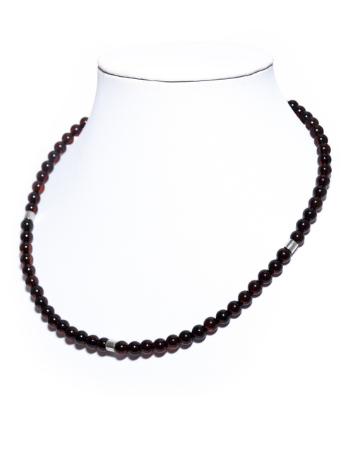 Чокер из серебра 925 и цельного янтаря, длина 39-42 см. Чокер ручной работы из Калининграда