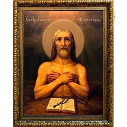 Иоанн Печерский, Многострадальный Преподобный. Икона на холсте.