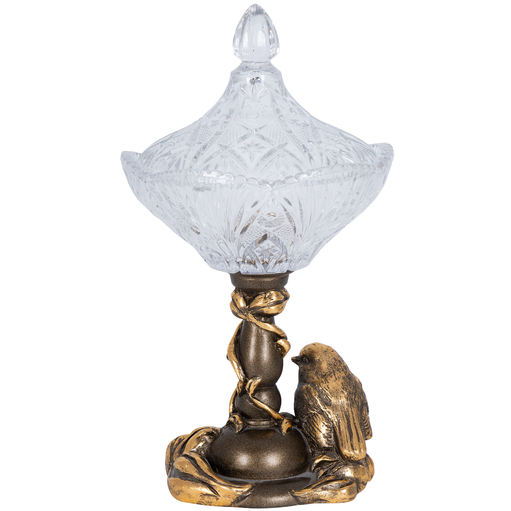 Сахарница стеклянная с крышкой Зарничка Свитти Бронза