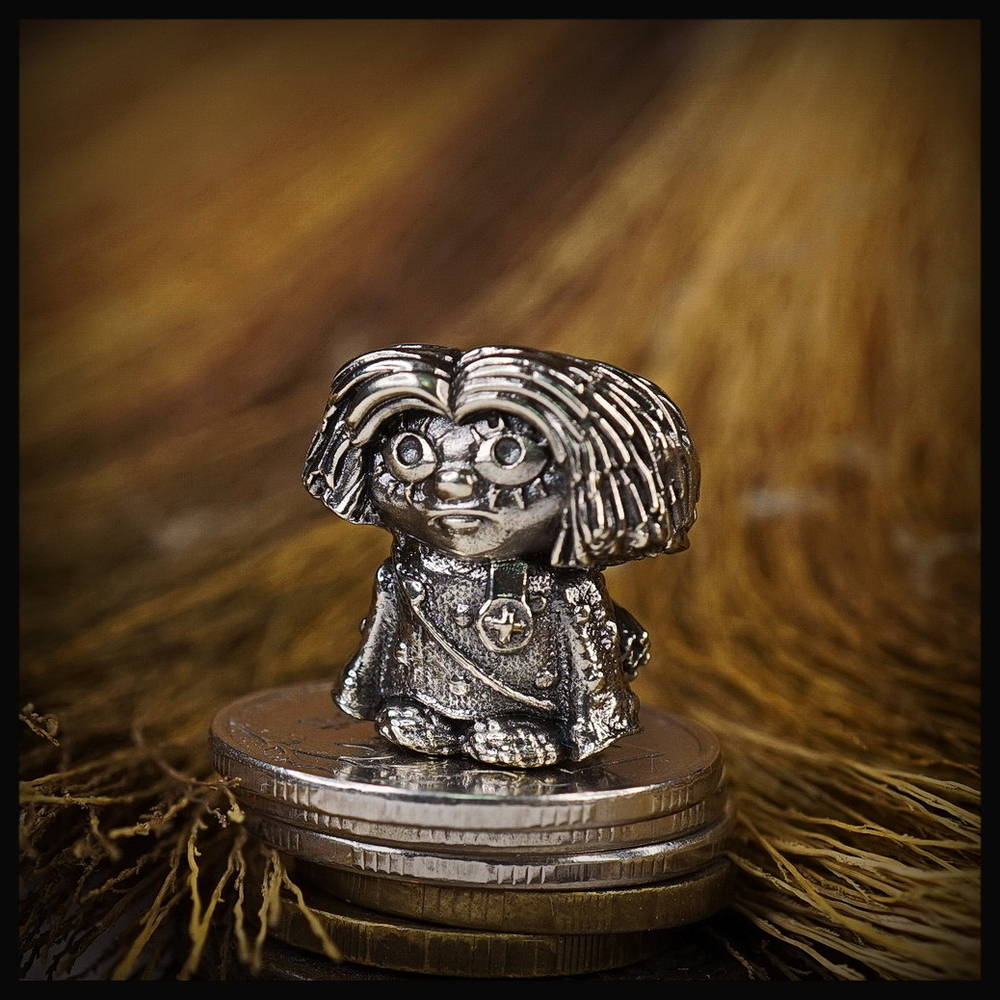 Темлячная бусина "Домовенок" для ножей , мельхиор