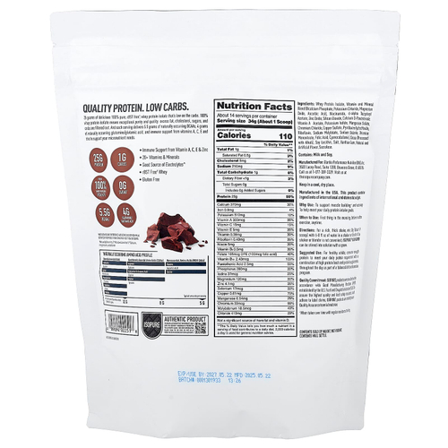 Isopure, протеиновый порошок с низким содержанием углеводов, голландский шоколад, 476 г (1,04 фунта)