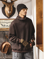 Толстовка Американская ретро с высоким воротником для защиты шеи для мужчин, модный бренд весны и осени, теплая свободная базовая рубашка, повседневный мужской топ.