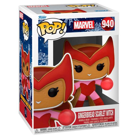 Фигурка Funko POP! Bobble Marvel Holiday Gingerbread Scarlet Witch (940) 57129 / Фигурка Фанко ПОП! пряничный человечек в виде Алой Ведьмы