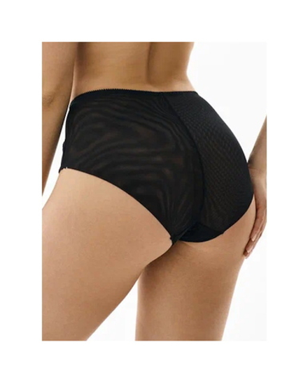 Трусы Zebra слипы с высокой линией талии (черный/скин)