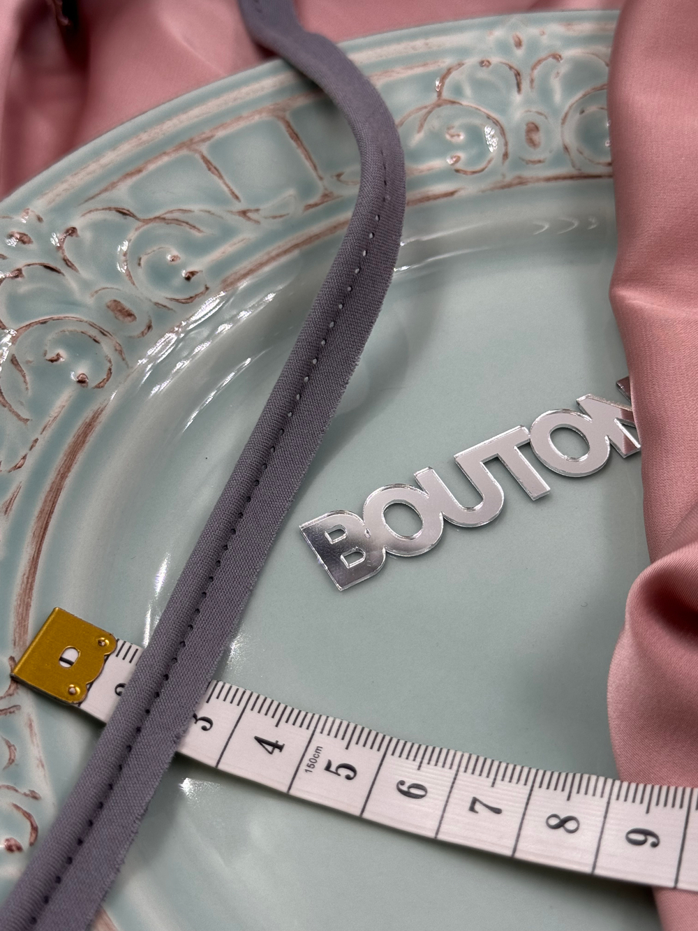 Кант декоративный серый хлопок