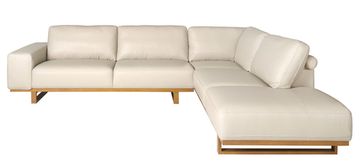 Угловой диван с правым шезлонгом 6203/5603-R-T541011 Angel Cerda из песочной кожи