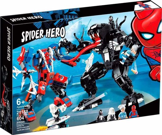 Конструктор Супер герои " Человек Паук против Венома ", 604  дет.