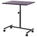 Стол BRABIX "Smart CD-015", 600х380х670-880 мм, ЛОФТ, регулируемый, колеса, металл/ЛДСП ясень, каркас черный, 641887