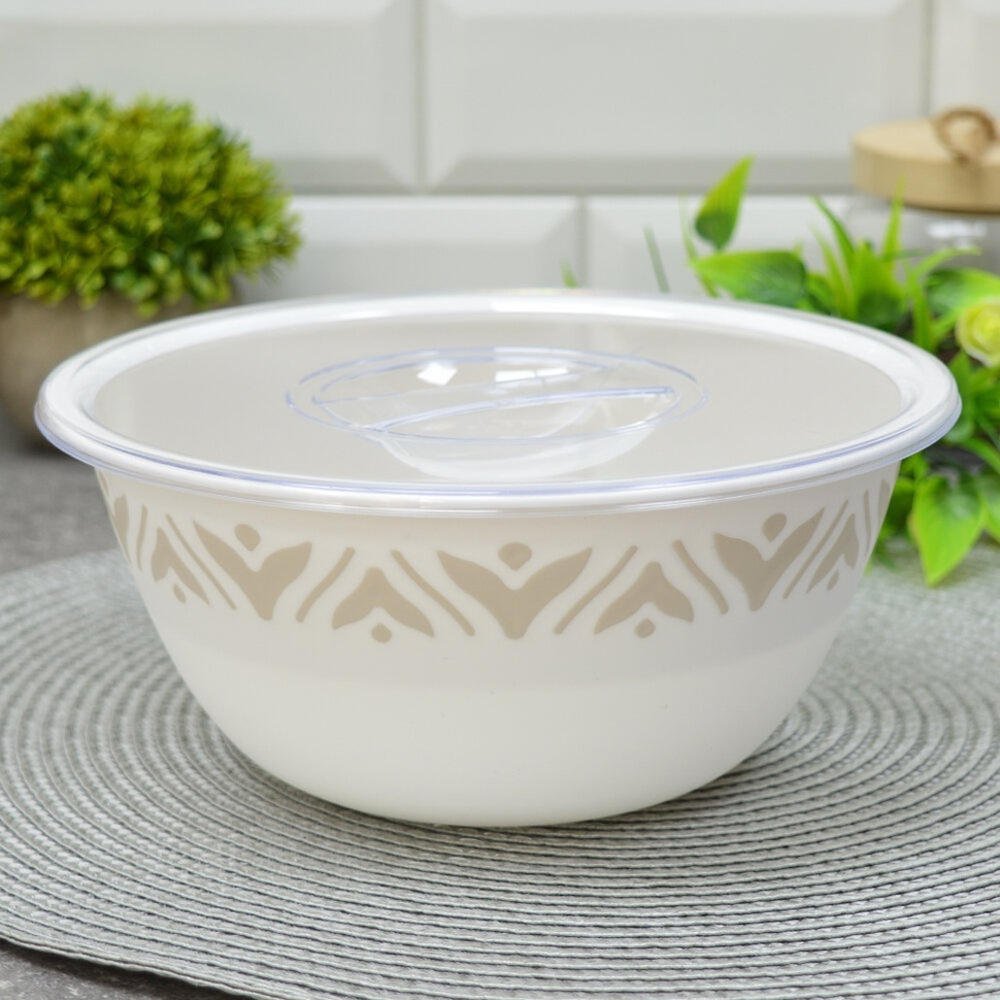 Чаша 1,7л "Эстетика" с крышкой, бело-бежевый