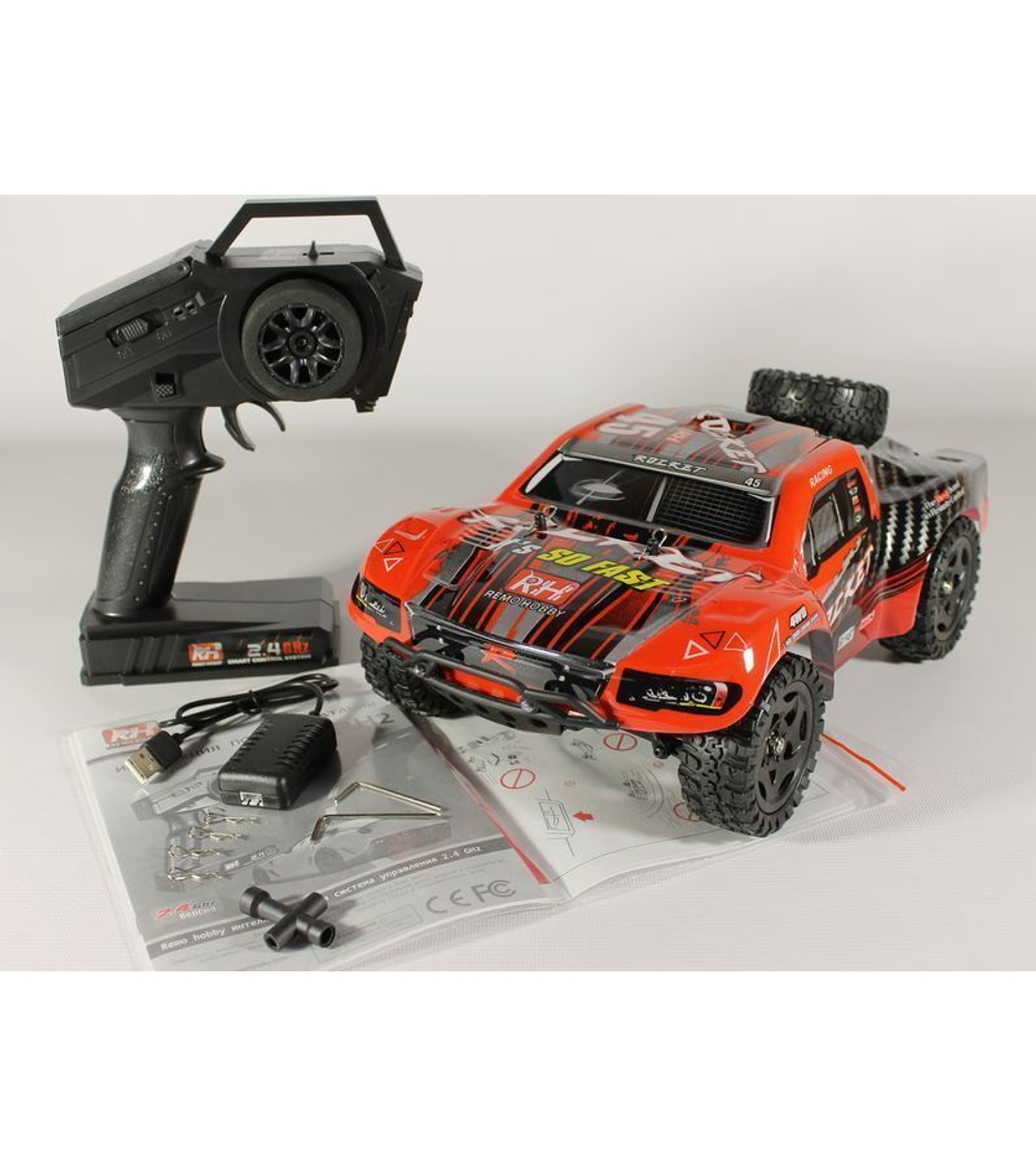 Радиоуправляемый шорт-корс Remo Hobby Rocket Brushless V2.0 (красный) 4WD 2.4G 1/16 RTR