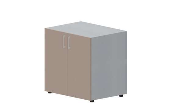 Шкаф 80х60х80см для документов/оргтехники (2 двери, 1 полка, ручки - алюминий)