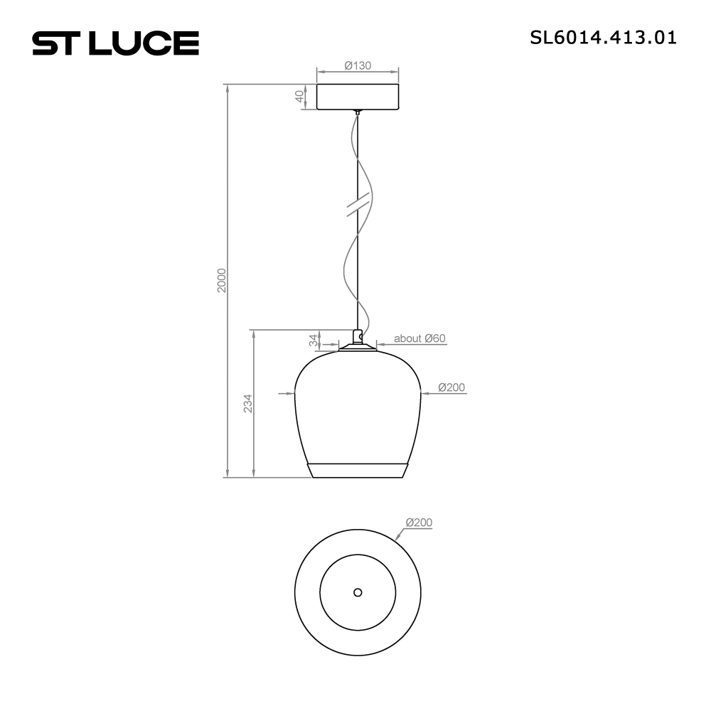 SL6014.413.01 Светильник подвесной ST-Luce Черный/Коричневый, Черный LED 1*17W 3000K