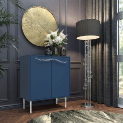 Комод Арт Колор matte Стайл Сильвер с 2 полками Королевский синий матовый