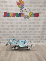 Санки-коляски Ника Наши Детки 3-1К с облачками голубая