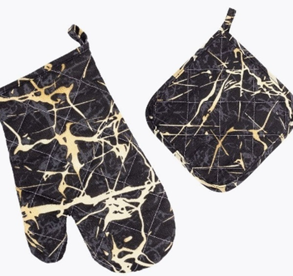 Прихватка в наборе варежкой «Marmo Nero»