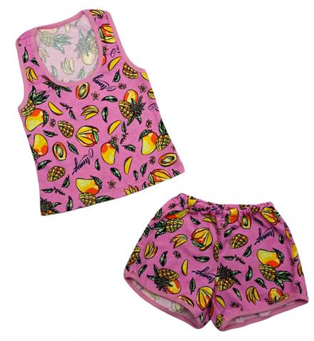 Костюм для девочки 1103/3 манго на розовом